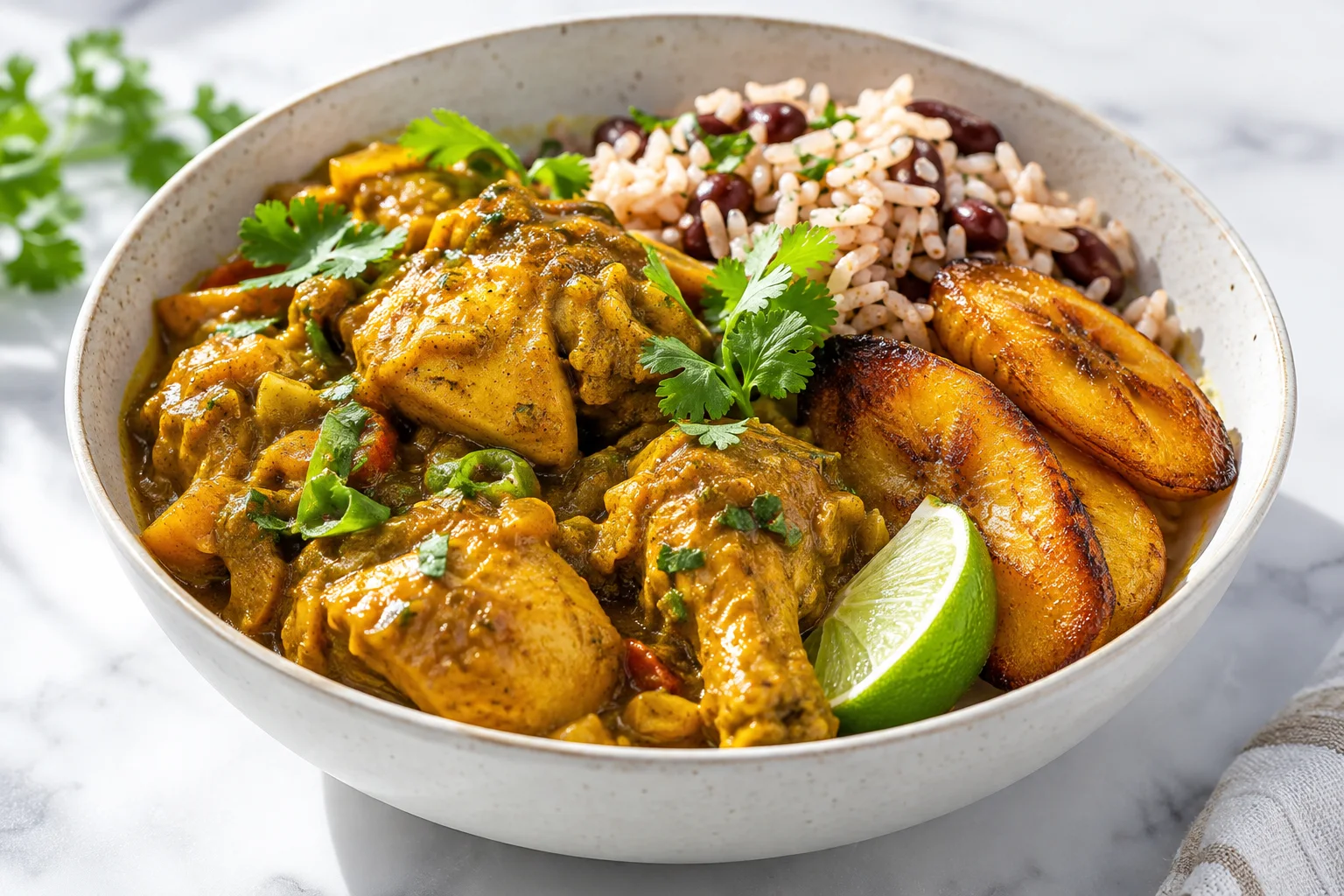 Caribbean curry bowl — illustrative menu photograph